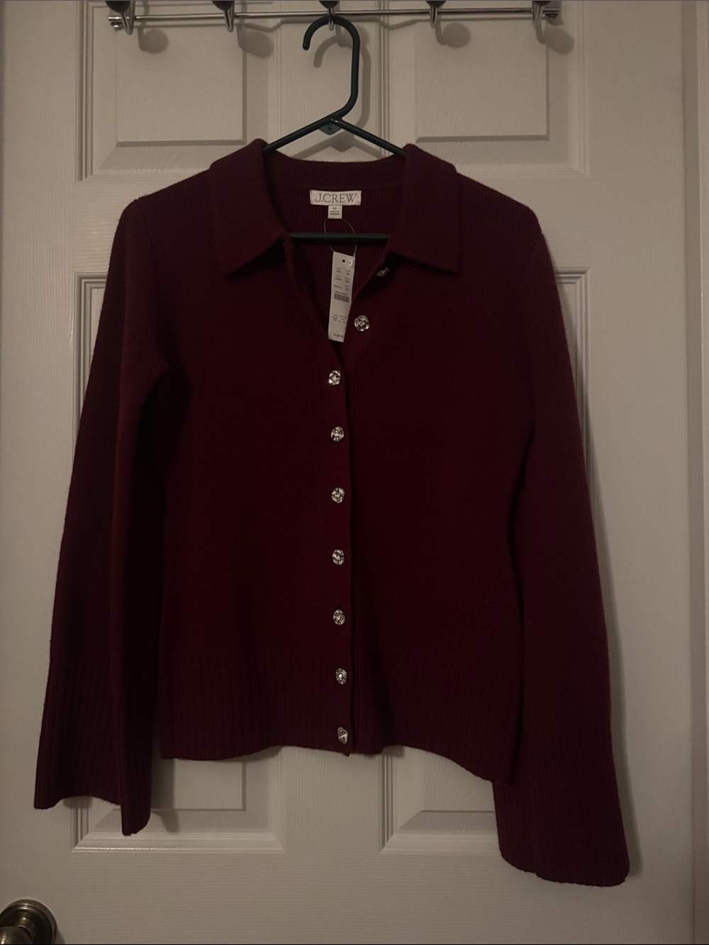 NWT J. Crew Women's Burgundy Button Cardigan